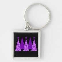 Christmas Trees - Violet Ribbon Keychain