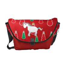 Christmas unicorn red snowman pattern courier bags