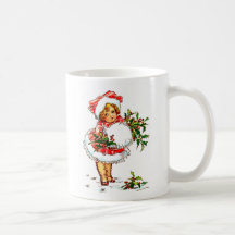 Christmas Vintage Girl Coffee Mugs