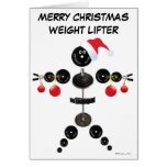 Christmas Weight Lifter Greeting Cards