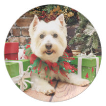Christmas - West Highland Terrier - Abby Dinner Plates