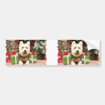Christmas - Westie - Lucky Bumper Stickers