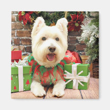 Christmas - Westie - Lucky Fridge Magnet