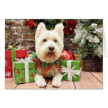 Christmas - Westie - Lucky Greeting Card