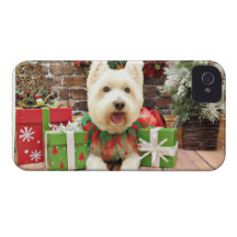Christmas - Westie - Lucky iPhone 4 Case-Mate Case
