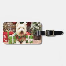 Christmas - Westie - Lucky Tag For Luggage