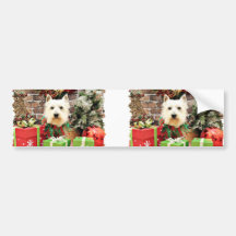 Christmas - Westie - Sammy Bumper Stickers