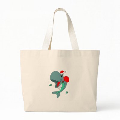 Christmas Whale Canvas Bags by TeeZazzle
