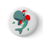 Christmas Whale buttons