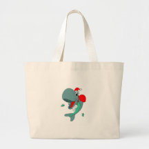 Christmas Whale Canvas Bags