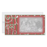 Christmas Whimsical Swirls Photo Card Red Green photo cards