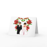 Christmas White Wedding Floral Heart Wreath Card