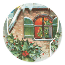 Christmas Window Round Stickers