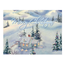 CHRISTMAS WINTER SCENE by SHARON SHARPE Post Card