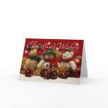 Christmas Wishes Tree Ornaments With Tinsel Greeting Card