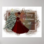 Christmas Woman (Red Dress Design) Print