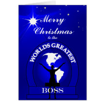 Christmas Worlds Greatest Boss Greeting Greeting Cards