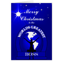 Christmas Worlds Greatest Boss Greeting Greeting Card