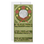 Christmas Wreath Custom Photo Card Green photo cards