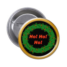 Christmas wreath Ho Ho Ho! Buttons