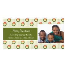 Christmas Wreath Holiday Christmas Card Photo Greeting Card