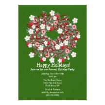 Christmas Wreath Holiday Party Invitation