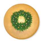 Christmas Wreath on Gold magnets