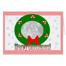 Christmas wreath photo card