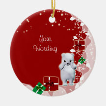 Christmas xmas cute cartoon bear gifts snow christmas ornament