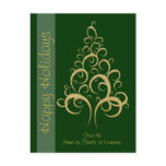 Christmas xmas gold elegant tree holiday wishes postcards