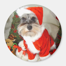 Christmas X'Mas Miniature Schnauzer Fridge Magnet