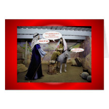 Christmas Xmas VIRGIN MARY AND JOSEPH IN BARN Greeting Card