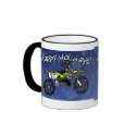 Christmas Yellow Dirt Bike mugs