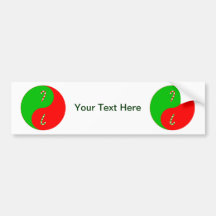 Christmas Yin Yang Bumper Sticker