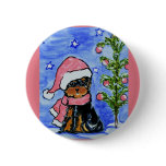 Christmas Yorkie Poo buttons