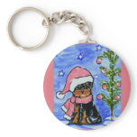 Christmas Yorkie Poo keychains