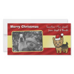Christmas Yorkshire Terrier (short hair with bow) photo cards