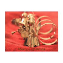 Christmascard little angels red postcard