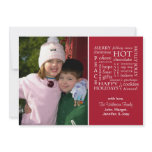 Christmasy Words Christmas Card (Burgandy) invitations