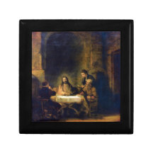Christus in Emmaus by Rembrandt Keepsake Boxes