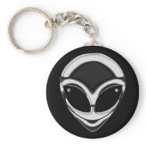 CHROME ALIEN HEAD KEY CHAINS