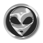 CHROME ALIEN HEAD REFRIGERATOR MAGNETS