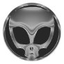 CHROME ALIEN HEAD STICKERS