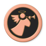 CHROME ANGEL WITH TRUMPET MAGNET