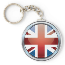 Chrome Britain Flag Keychain keychains