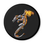 Chrome Dragon with Flames magnets