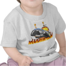 Chrome eagle skull design 1 with fire and web t shirt