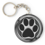 CHROME PAW PRINT KEY CHAIN