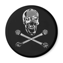 Chrome Pirate Skull and Crossbones