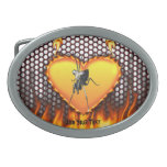 Chrome praying mantis design 2 with fire belt buckle